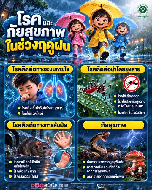 หน้าฝน ระวังโรคและภัยสุขภาพ!
